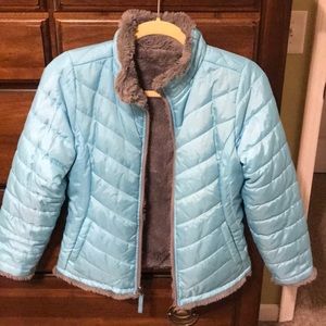 Girls Sonoma reversible aqua / grey jacket Size 12